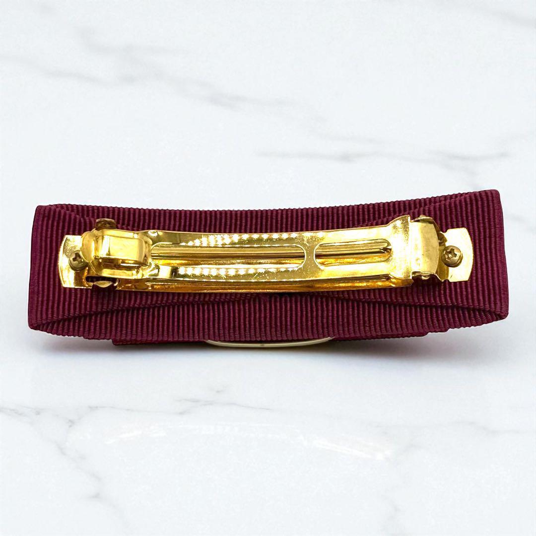 【美品】サルヴァトーレフェラガモ ヴァラリボン バレッタ　レッド　フェラガモ