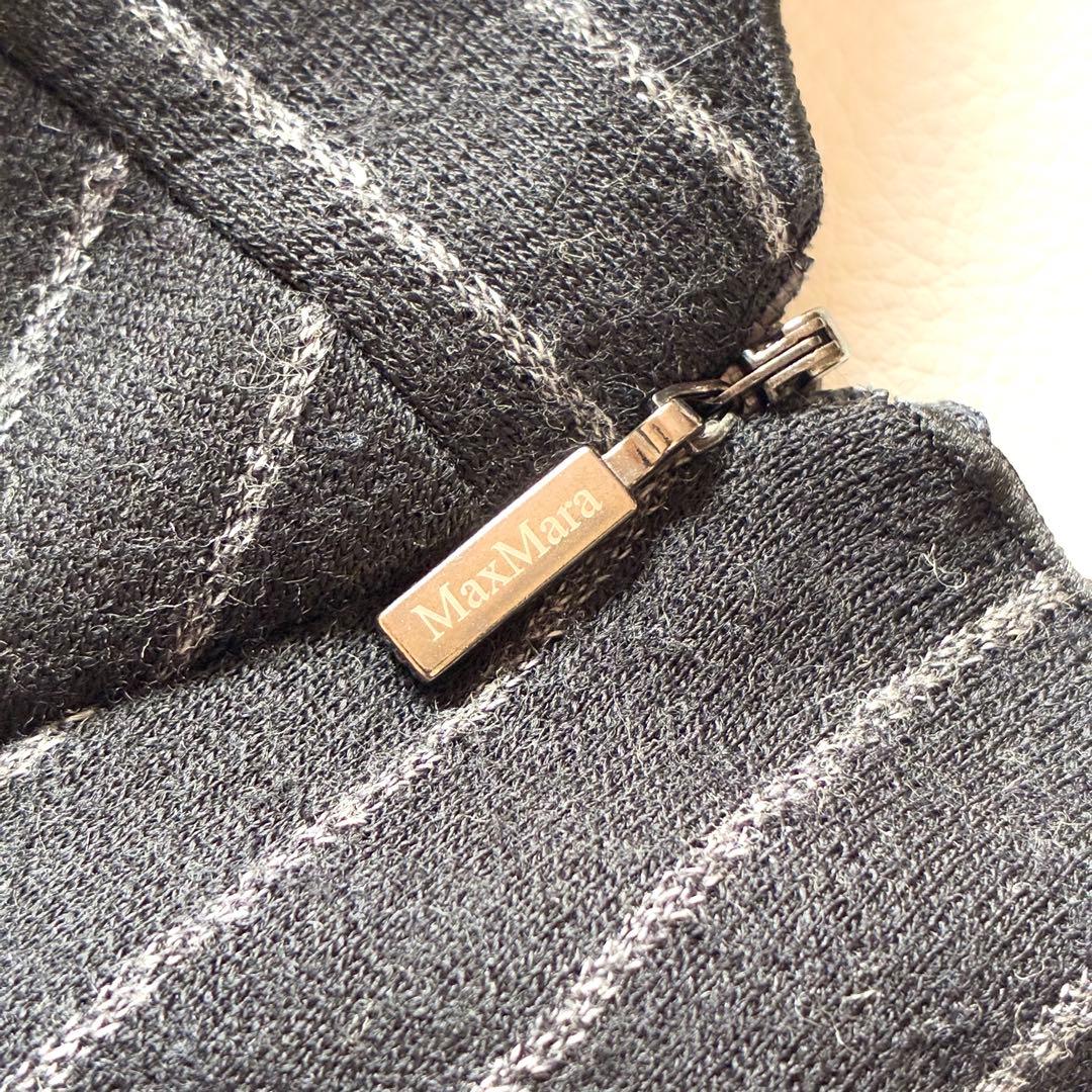 Max Mara　マックスマーラ　白タグ　ツイストワンピース　ウール混　40