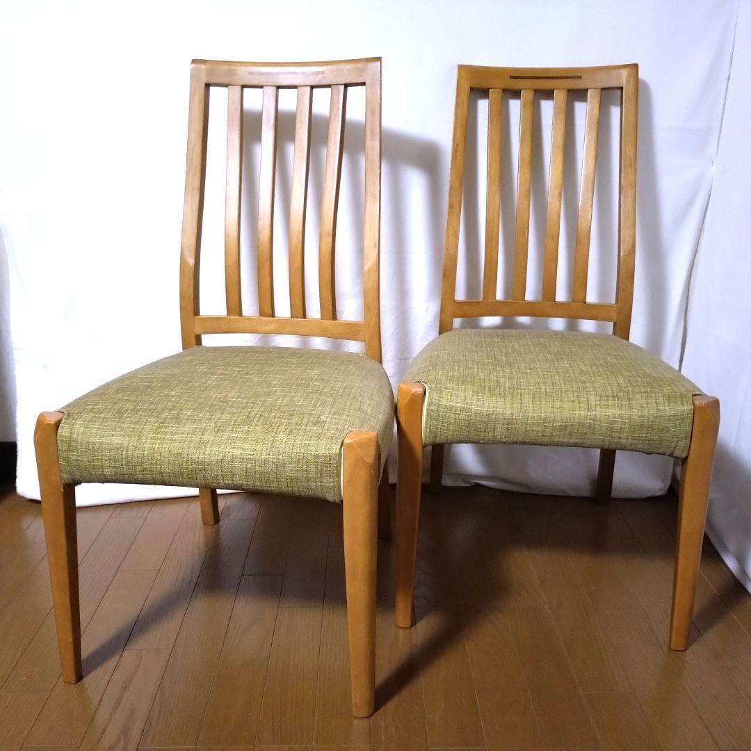 朝日木材加工　ダイニングチェア　2脚セット②　座面カバー付き　送料無料