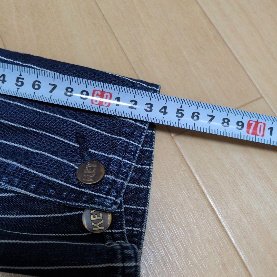 KEY ウォバッシュ ストライプ カバーオール サイズ L