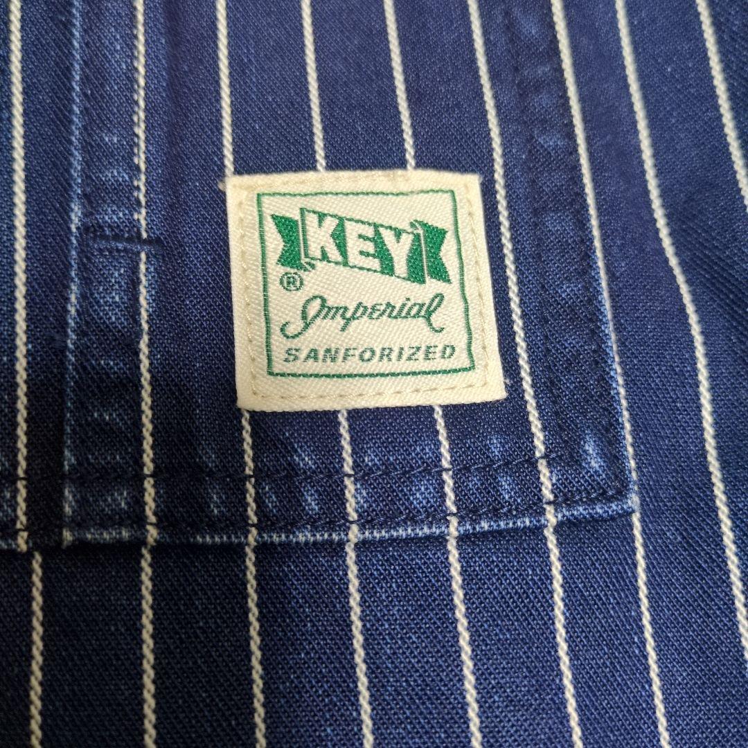 KEY ウォバッシュ ストライプ カバーオール サイズ L