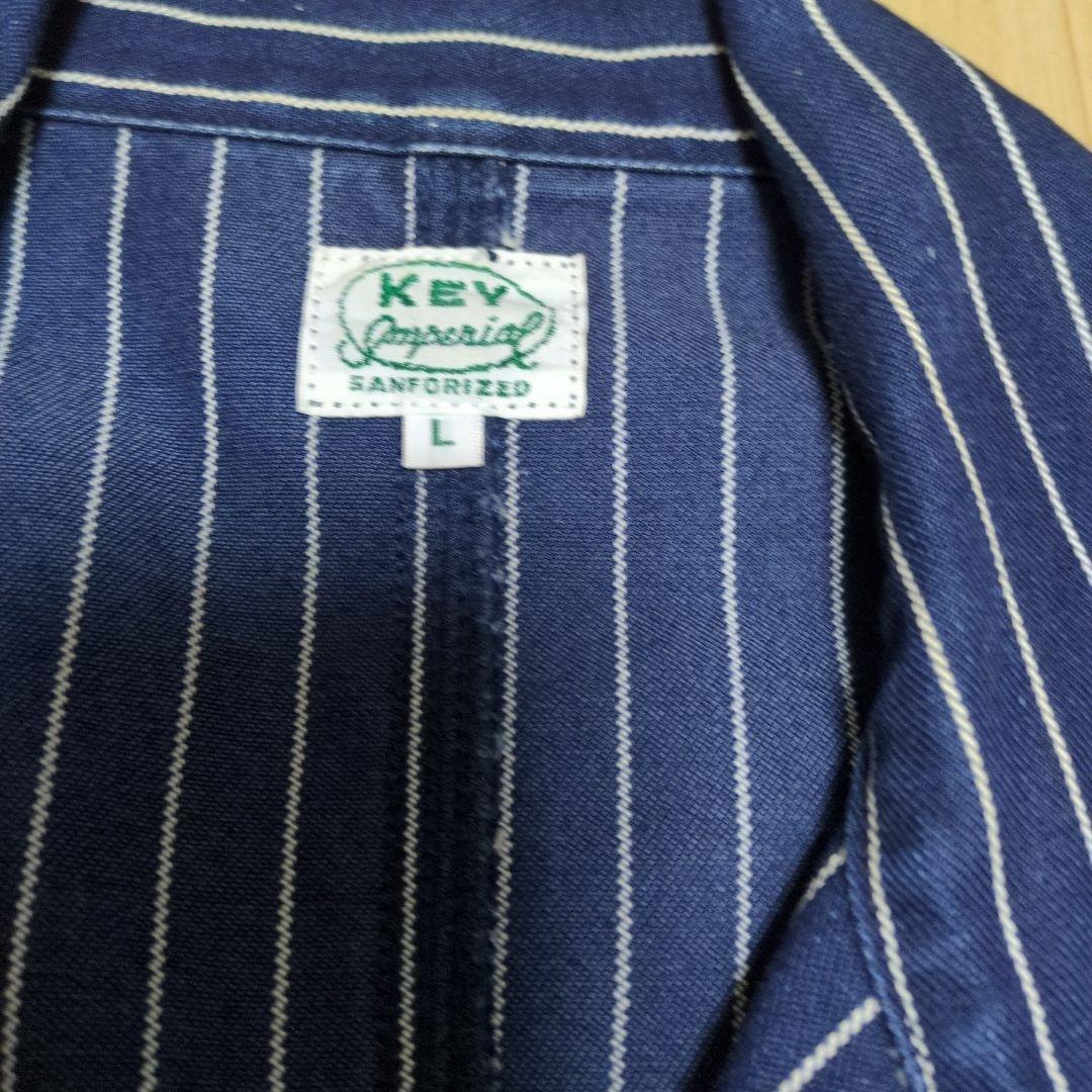 KEY ウォバッシュ ストライプ カバーオール サイズ L