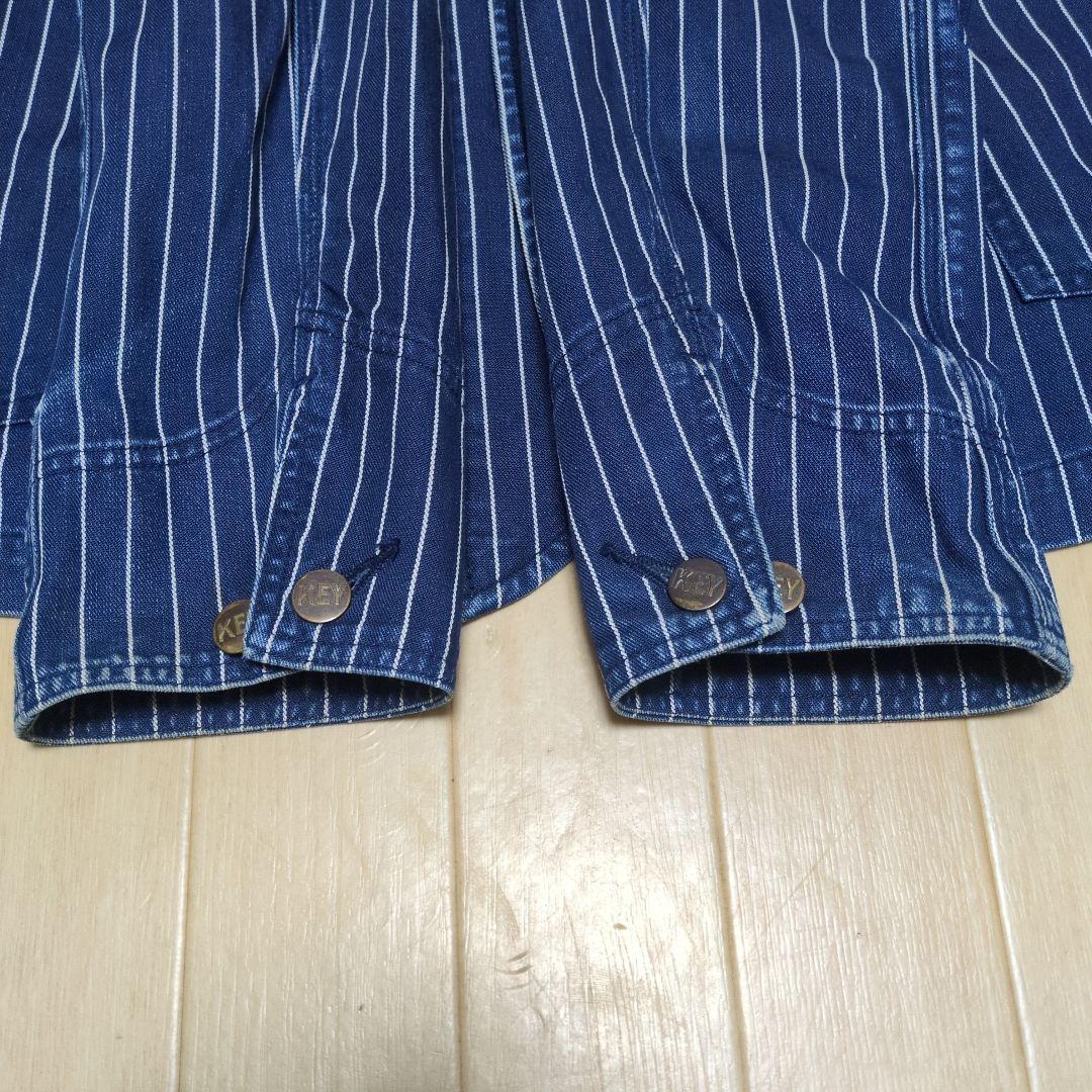 KEY ウォバッシュ ストライプ カバーオール サイズ L