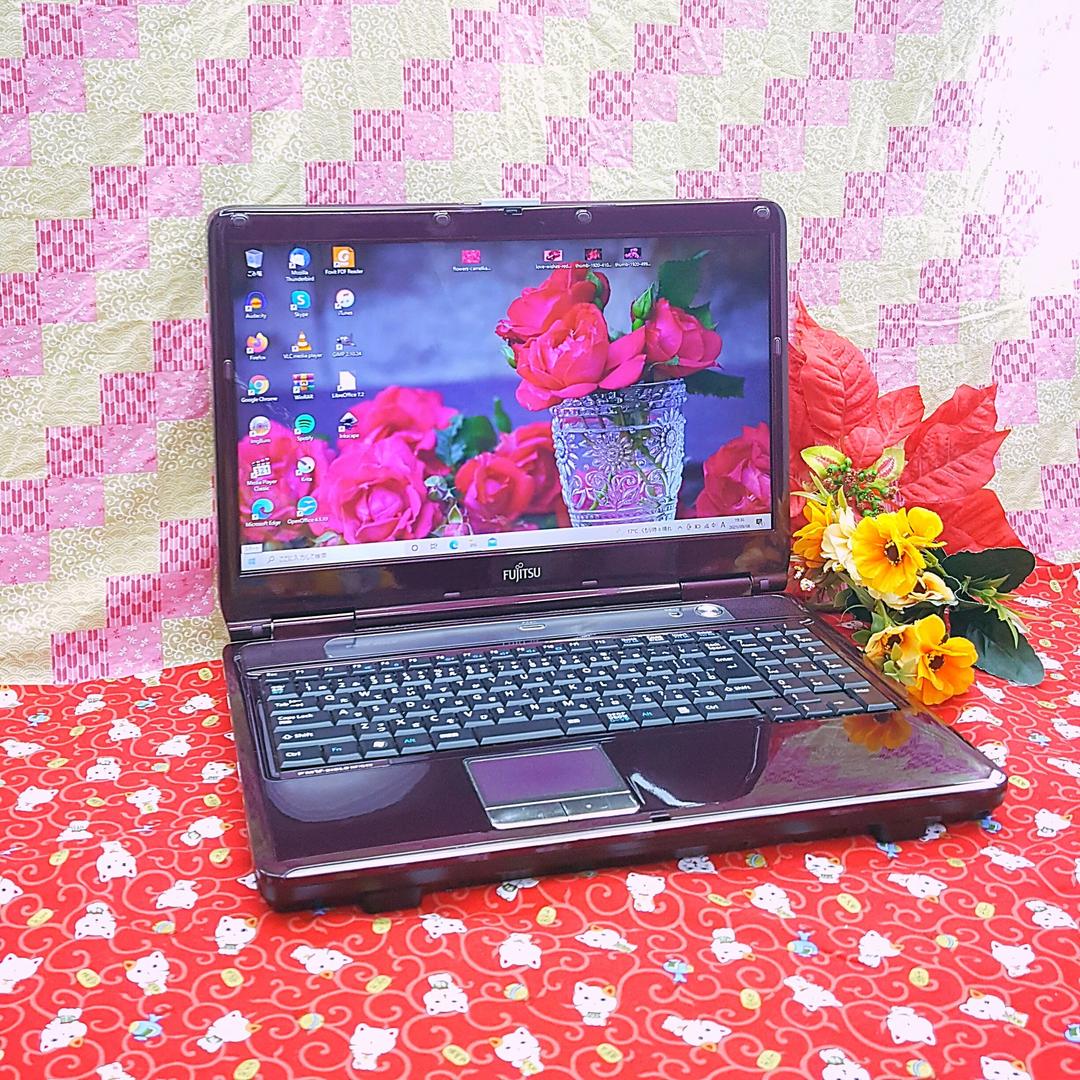 極上品/美品/大容量500GB！新Win10搭載！ワインレッド色/動画&画像編集