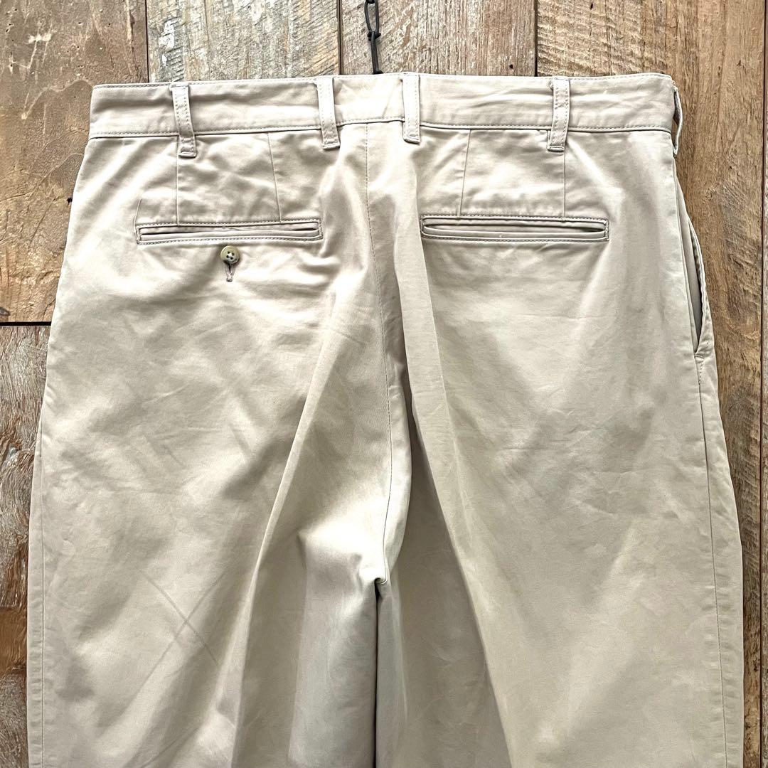 【美品】BEAMS PLUS 2タック ワイド テーパード トラウザーズ パンツ