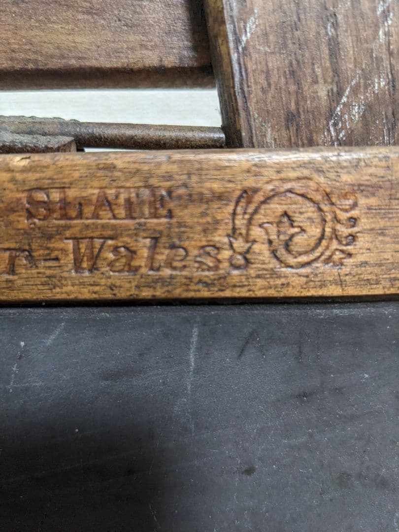 イギリスアンティーク　ショップボード　スレート黒板　木製イーゼル