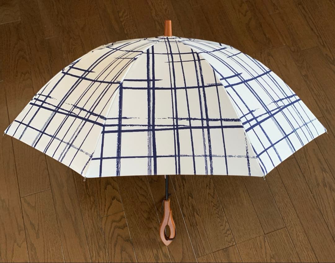 サンバリア 日傘 格子 木製ハンドル