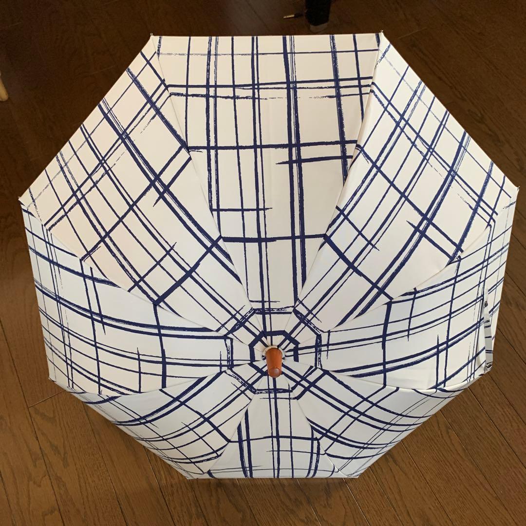 サンバリア 日傘 格子 木製ハンドル