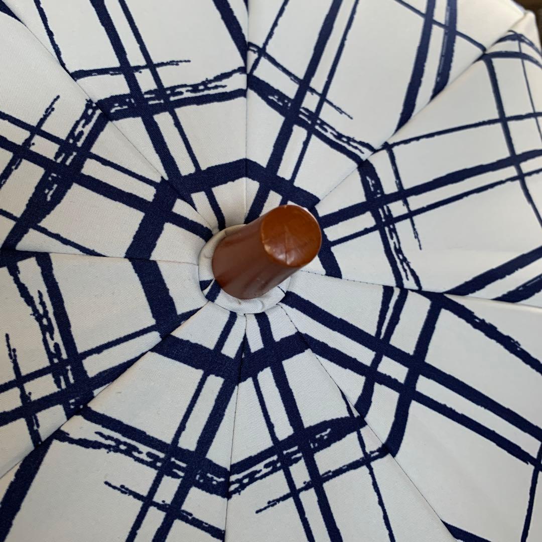 サンバリア 日傘 格子 木製ハンドル