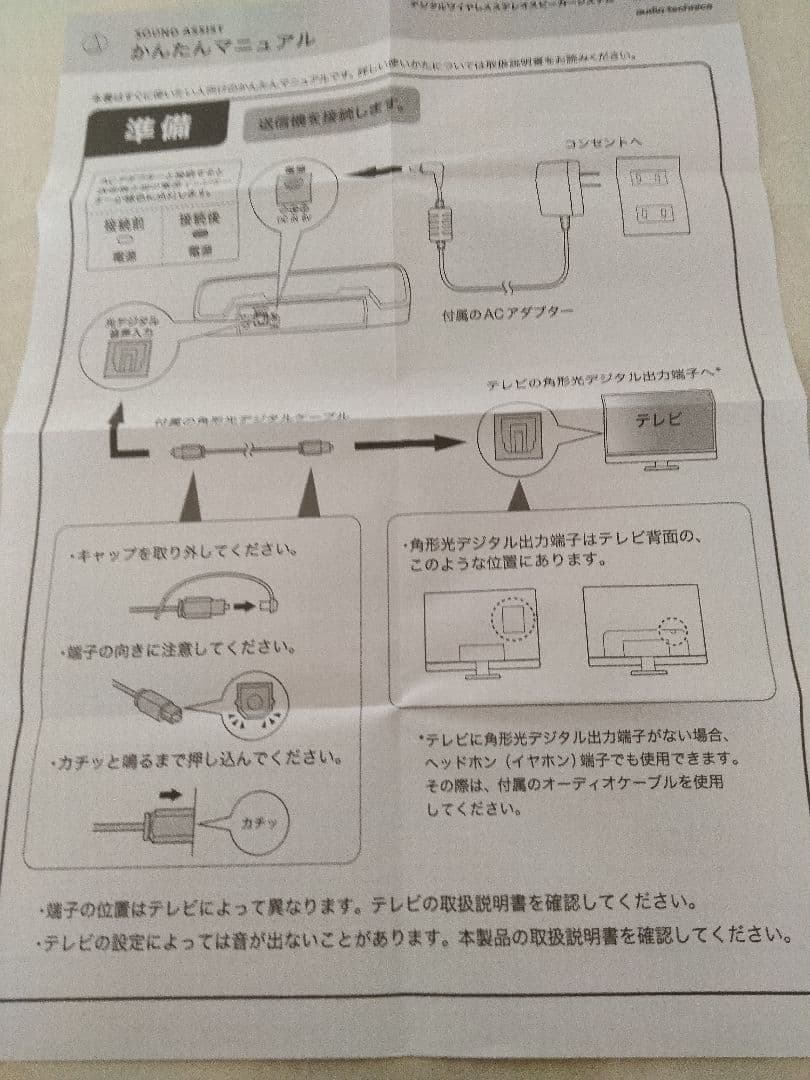 オーディオテクニカ デジタルワイヤレススピーカー　 AT-SP767XTV