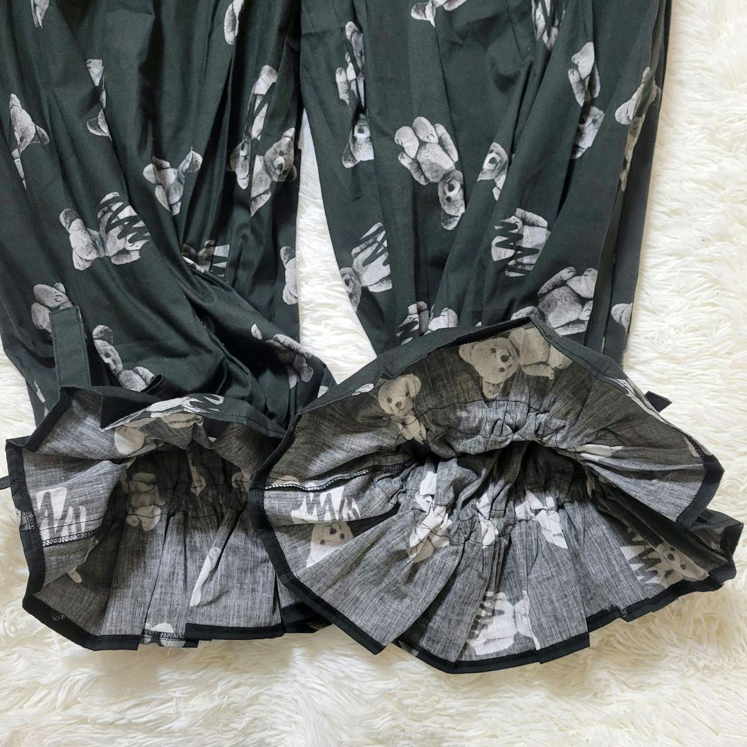 ♡大人F2♡frankygrow♡クマ ギャザー フリル パンツ ブラック