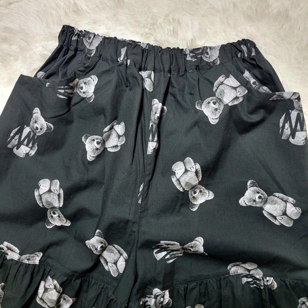 ♡大人F2♡frankygrow♡クマ ギャザー フリル パンツ ブラック