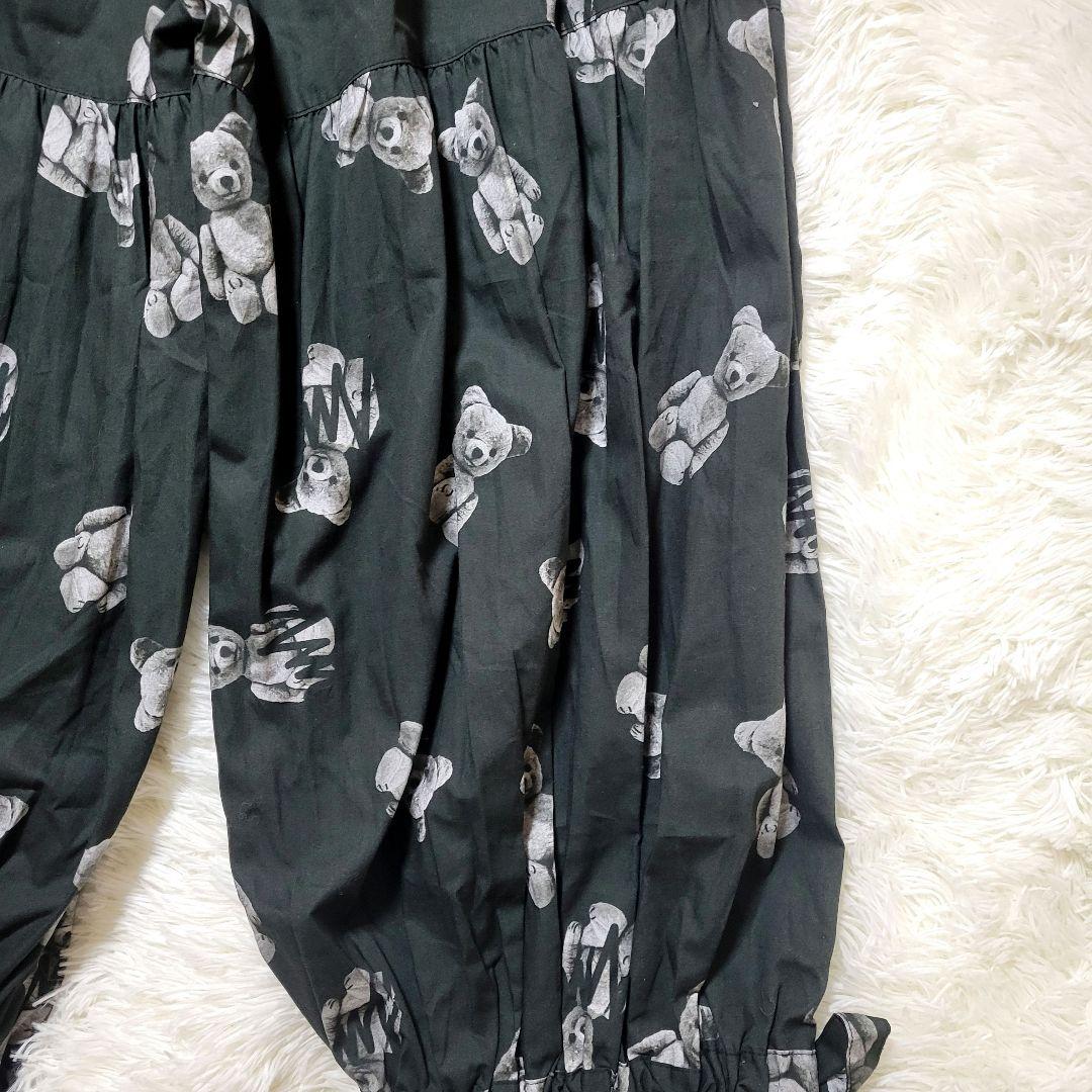 ♡大人F2♡frankygrow♡クマ ギャザー フリル パンツ ブラック