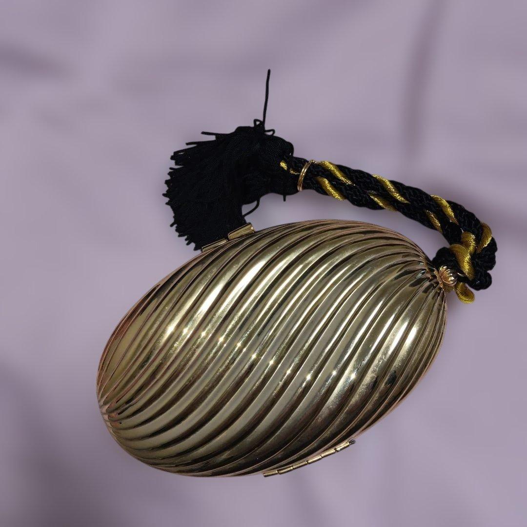 80'sビンテージ！タッセル付き ゴールド スワール クラッチバッグ パーティー