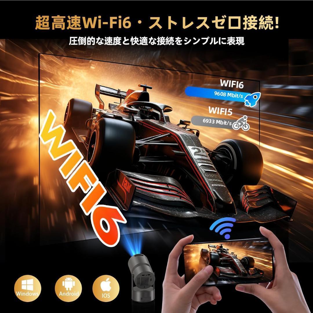 プロジェクター 家庭用 バッテリー内蔵・Android TV搭載 小型 新品