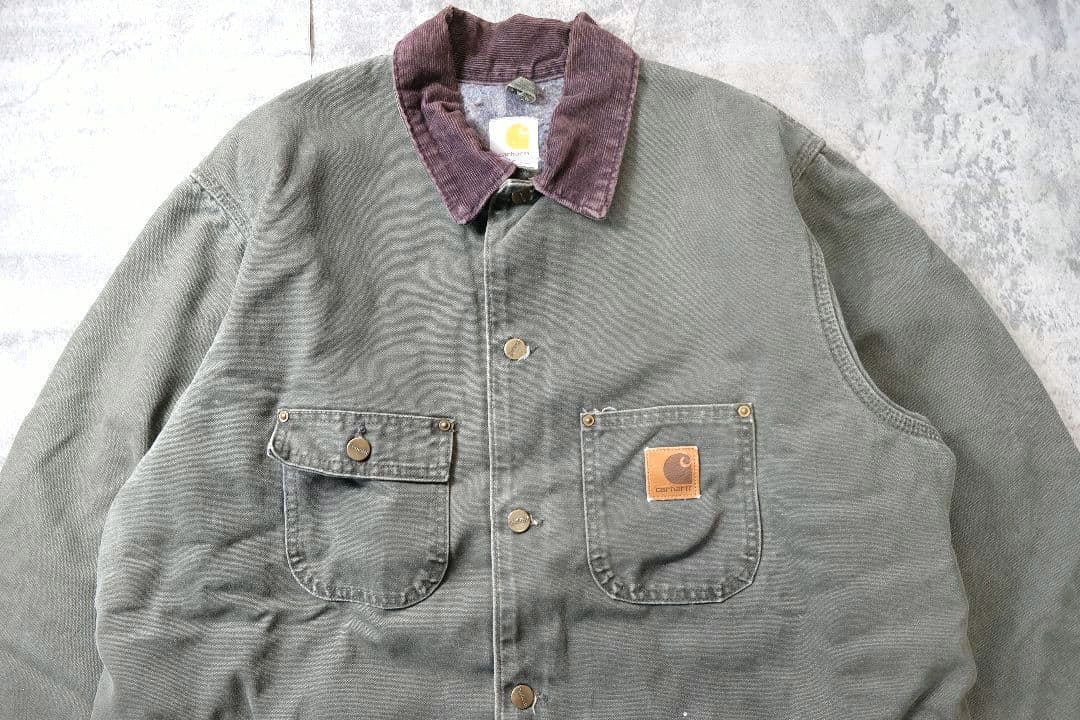 神フェード　90s USA製　carhartt ミシガンチョアコート　モス　XL