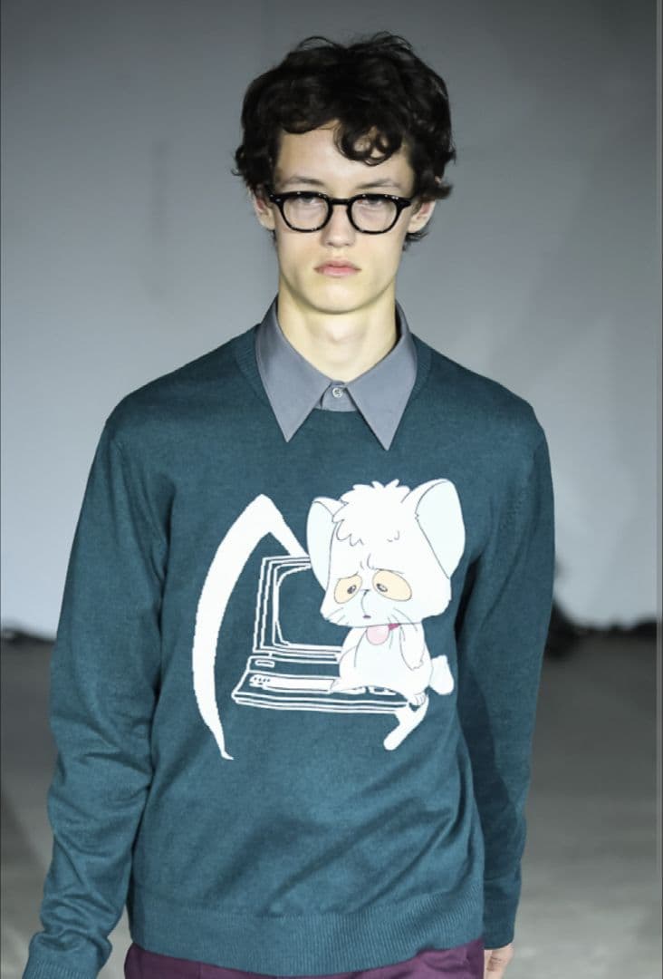 19ss UNDERCOVER クリィミーマミ ネガ ポジ 長袖ニットセーター