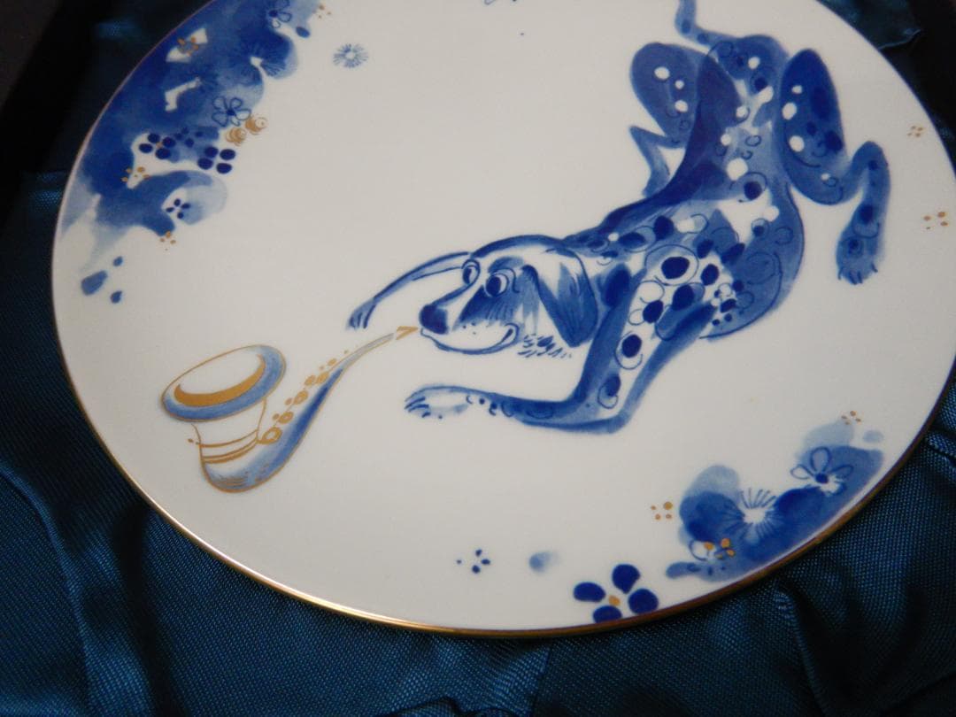 Meissen プレート 犬の絵柄　マイセン　干支プレート　2006　185ｍｍ