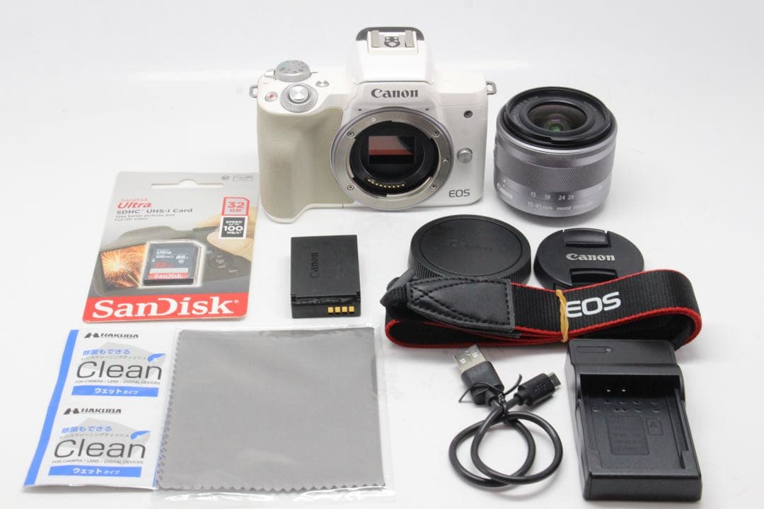 美品❣️Canon EOS Kiss M レンズキット❣️人気機種！可愛いホワイト