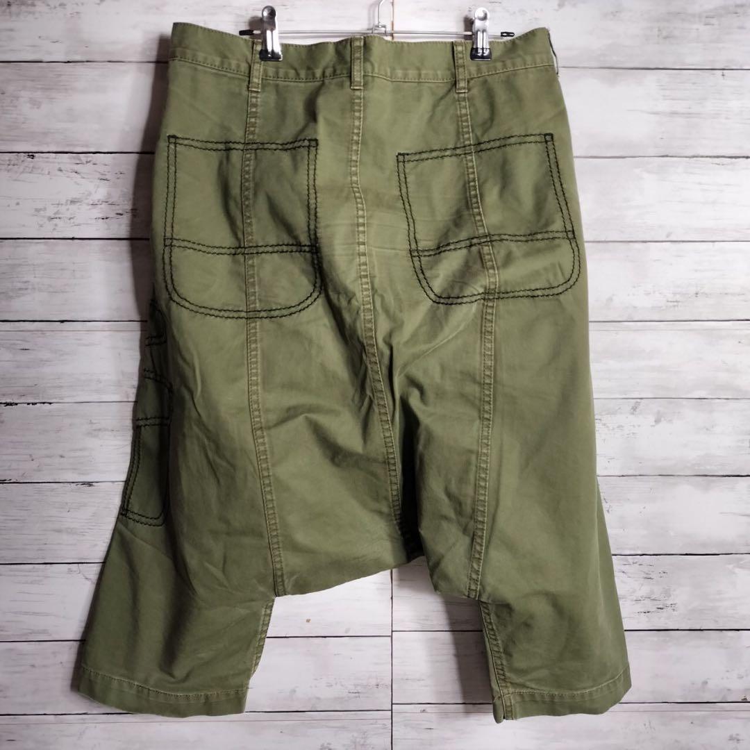 00'sコムデギャルソン ミリタリー調サルエルパンツ ステッチ コットン綿