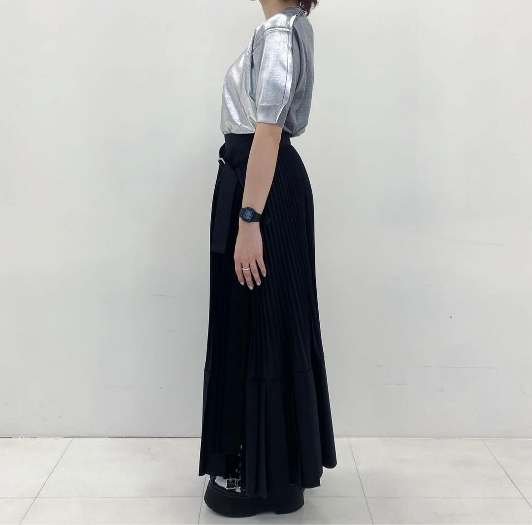 junya watanabe 25ss 半袖シルバー箔プリントニット