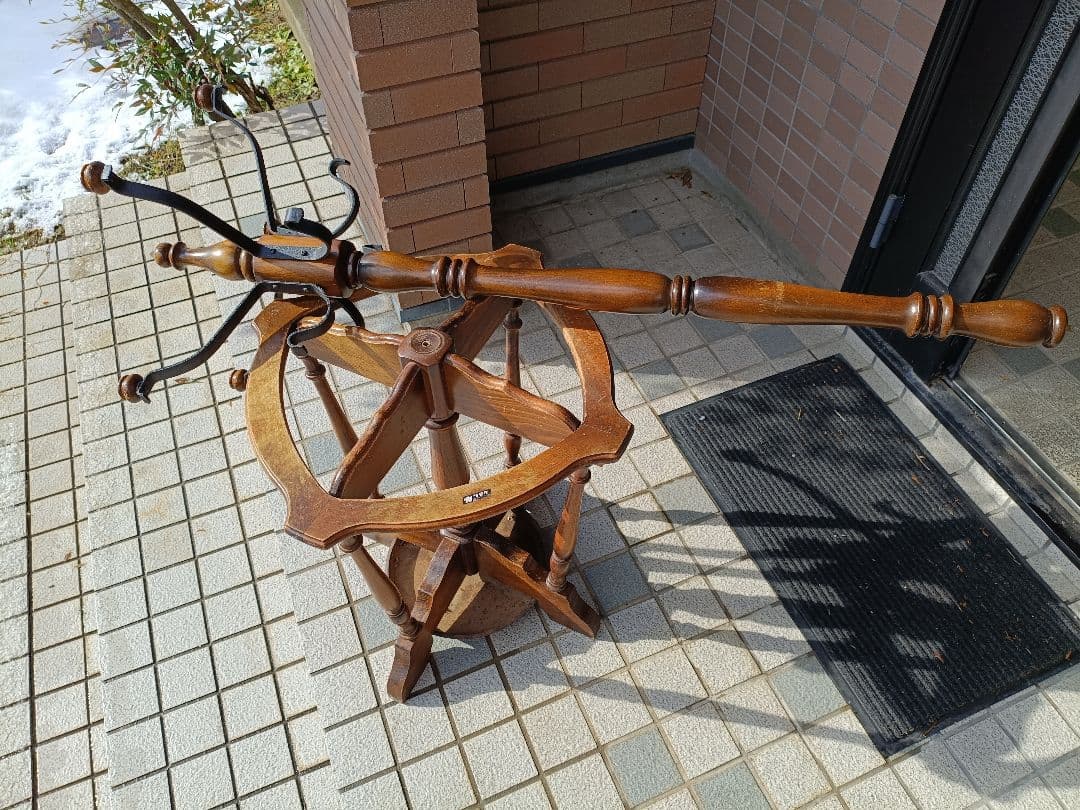 送料込！【オールドカリモク】 木製コート掛け＆傘立て