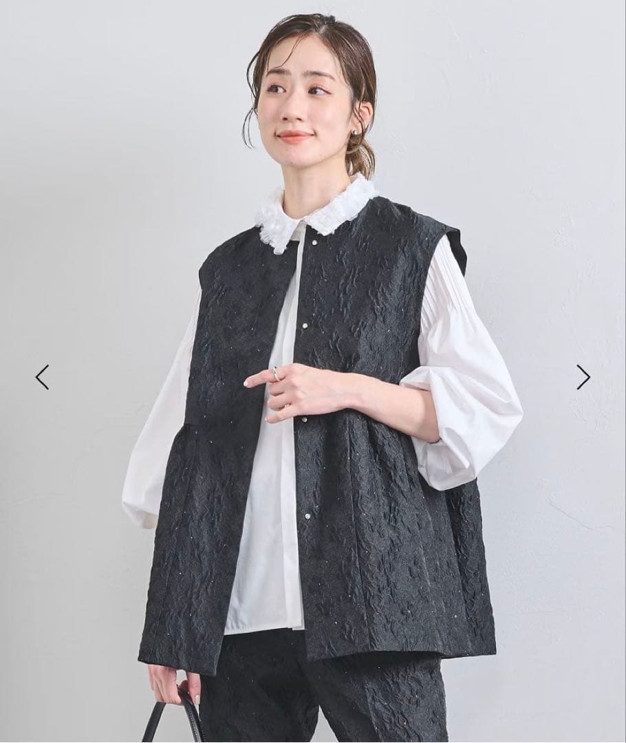 【週末限定価格】UNITED ARROWS ツートーンジャガードベスト　ネイビー