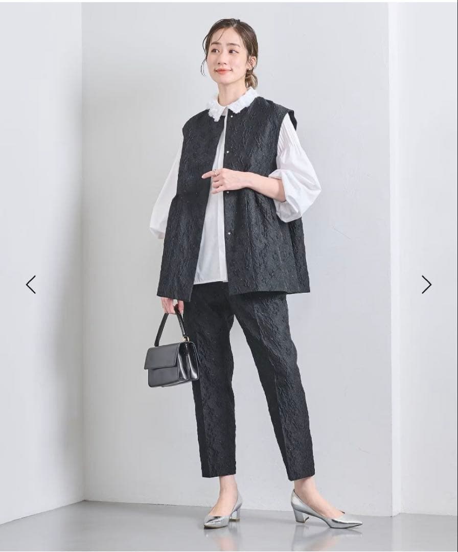 【週末限定価格】UNITED ARROWS ツートーンジャガードベスト　ネイビー