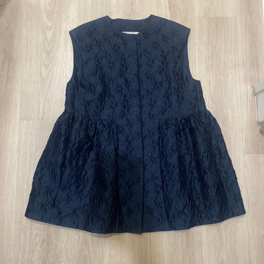 【週末限定価格】UNITED ARROWS ツートーンジャガードベスト　ネイビー