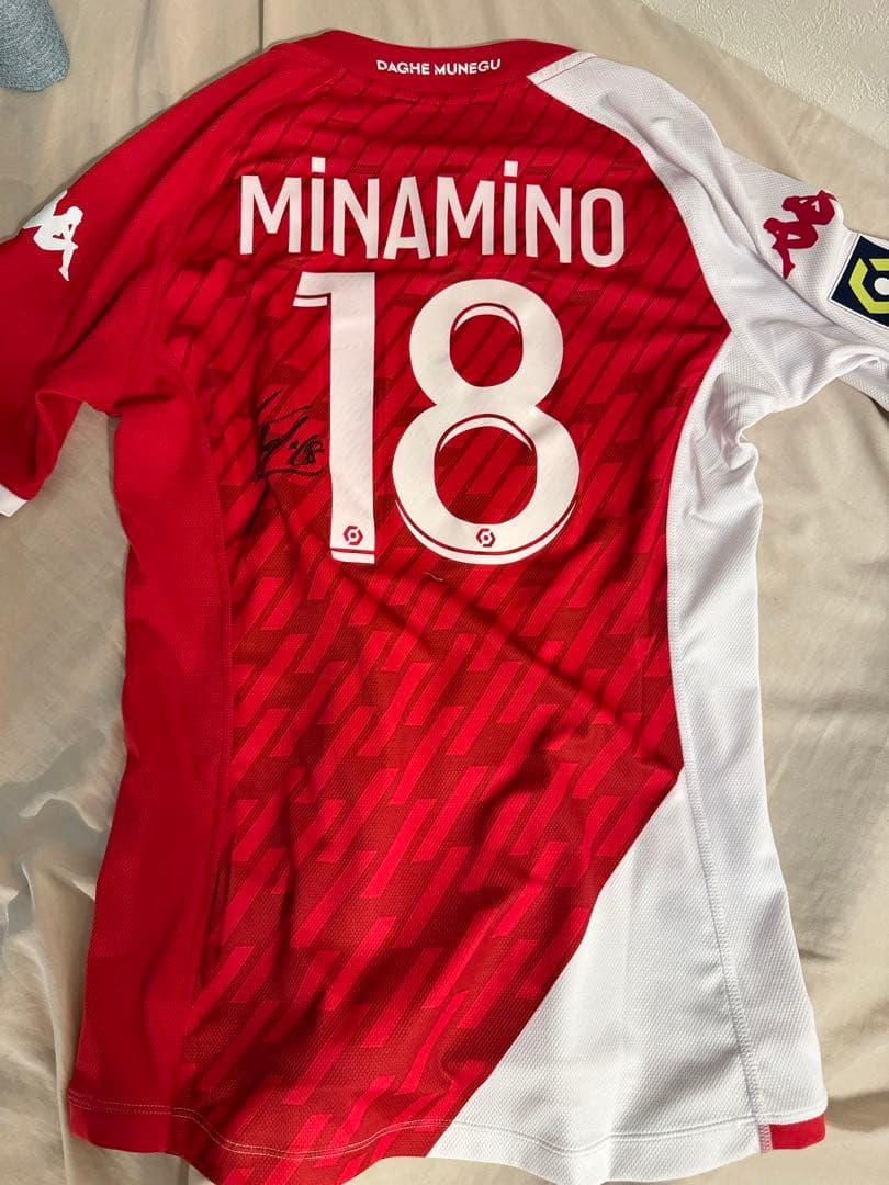 送料無料 南野拓実 ASモナコ 直筆サイン入りユニフォーム（公式購入） 残り3日