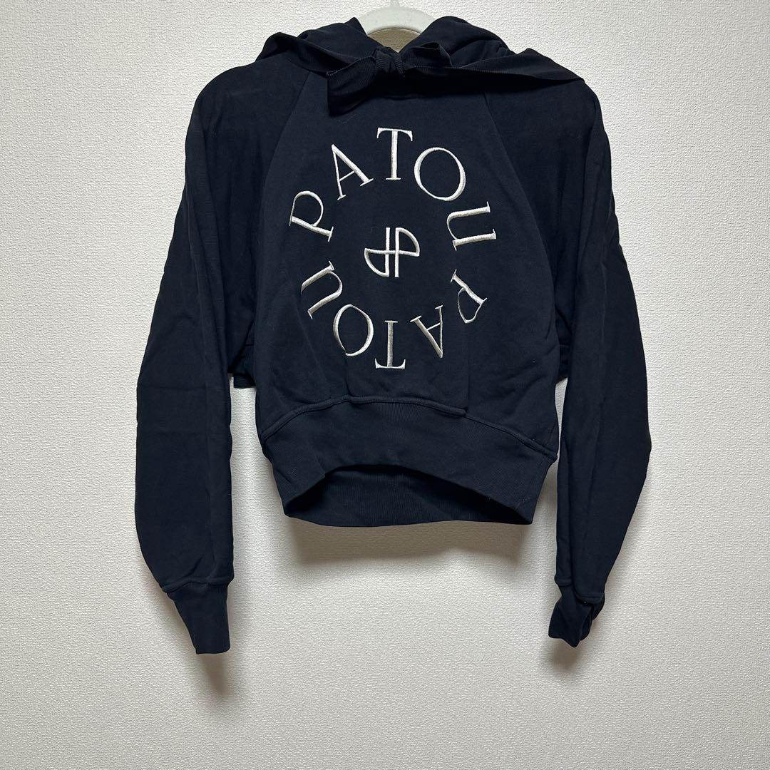 PATOU フード付きクロップドパーカー ブラック