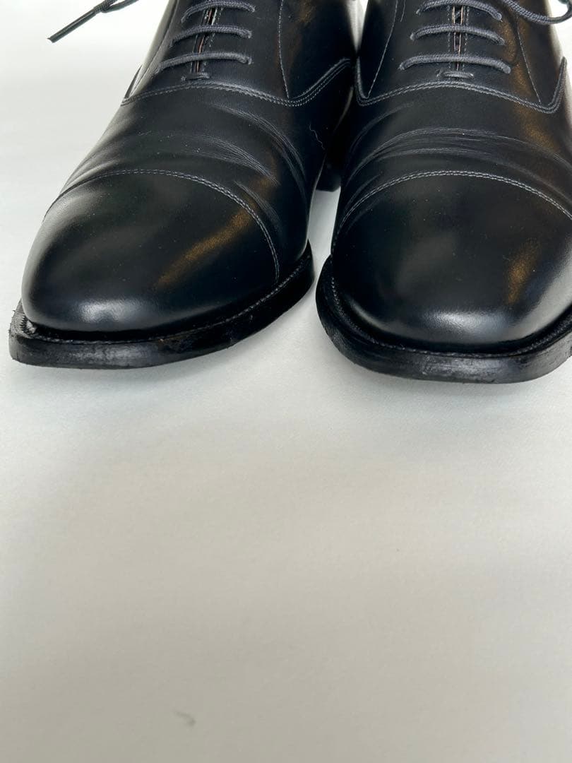 【美品】スコッチグレイン ストレートチップ 黒 25cm日本製 グッドイヤー製法