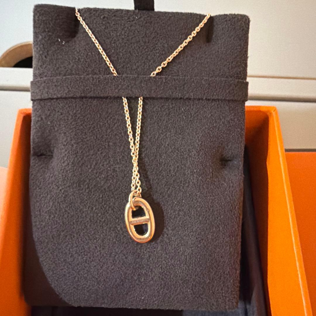 HERMES ローズゴールドファランドール ネックレス