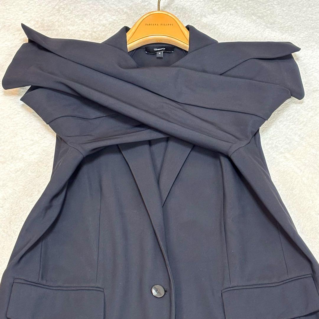 美品☆セオリー Precision Ponte テーラードジャケット 黒 洗える