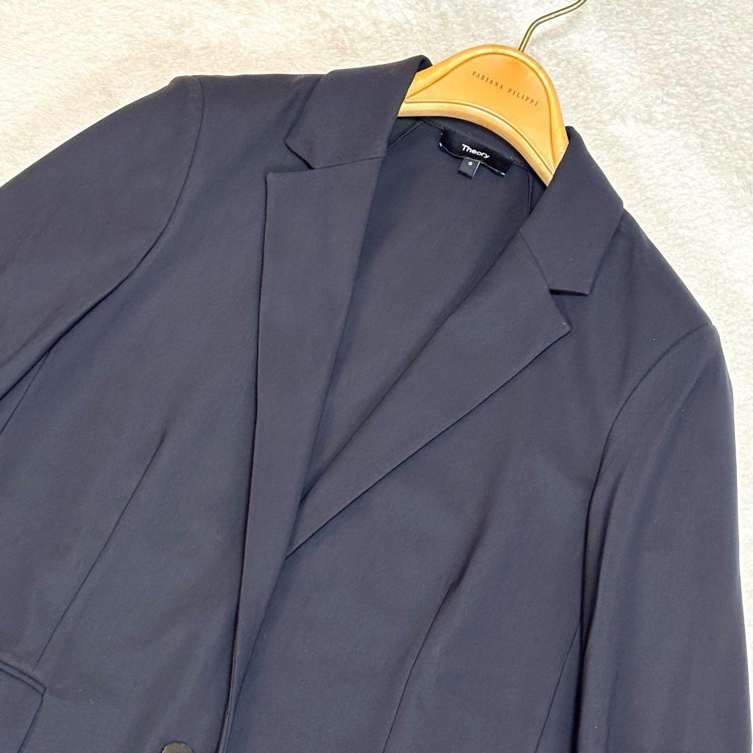 美品☆セオリー Precision Ponte テーラードジャケット 黒 洗える
