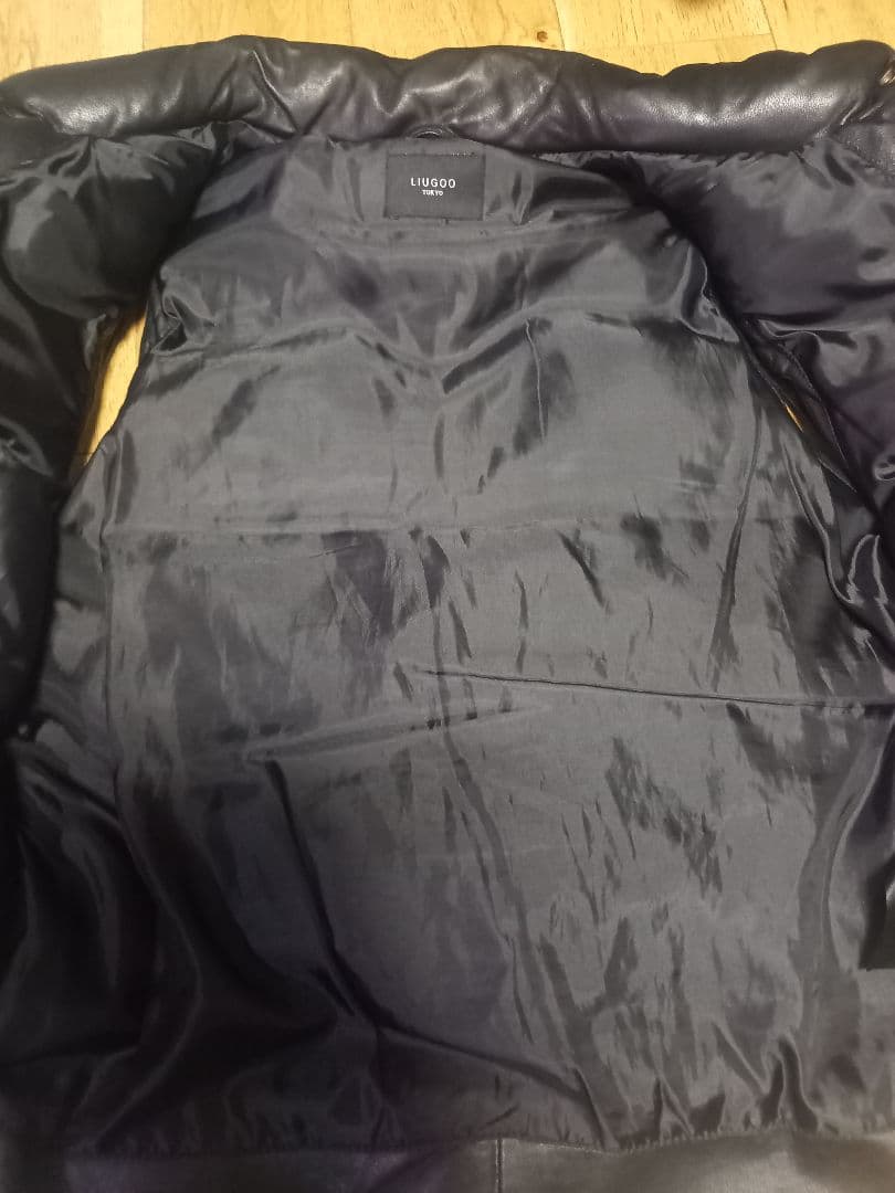 リューグーレザー　本革ダウンベスト 黒 M