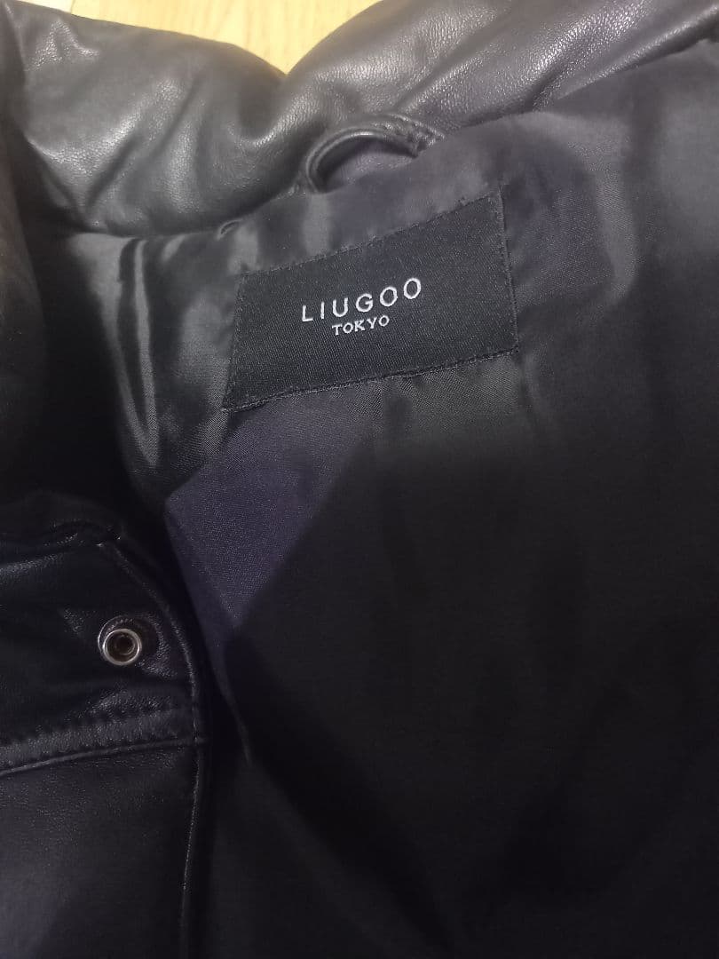 リューグーレザー　本革ダウンベスト 黒 M