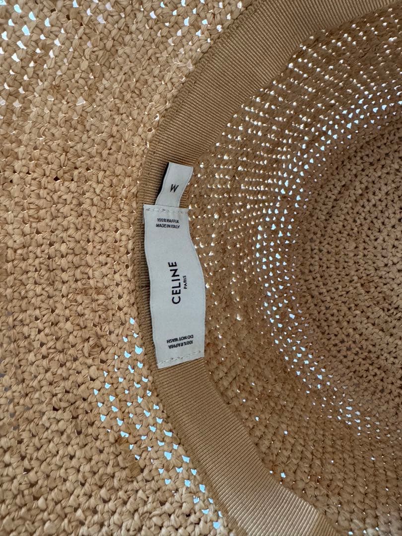 CELINE トリオンフ バケットハット ラフィア