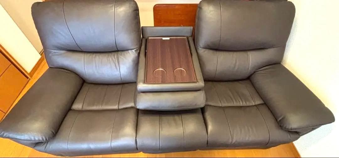 YES140001 ダークブラウン 3人掛け 電動リクライニングソファ