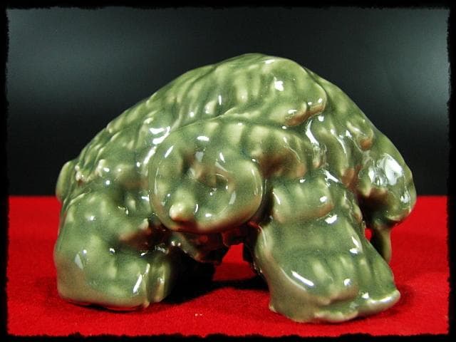 むしむし！清水公照 青磁 泥仏 一点もの 干支 羊 未 直筆題字 b584