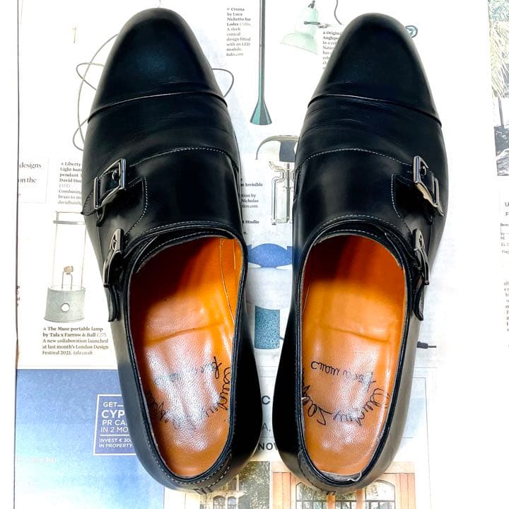 Santoni/サントーニ　サイズ6 1/2 革靴　シューキーパー&クリーム付