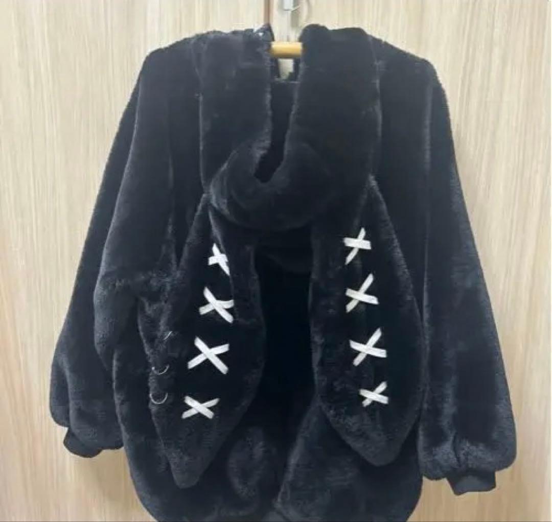 ♡ REFLEM レフレム うさ耳ファーパーカー 黒 ♡