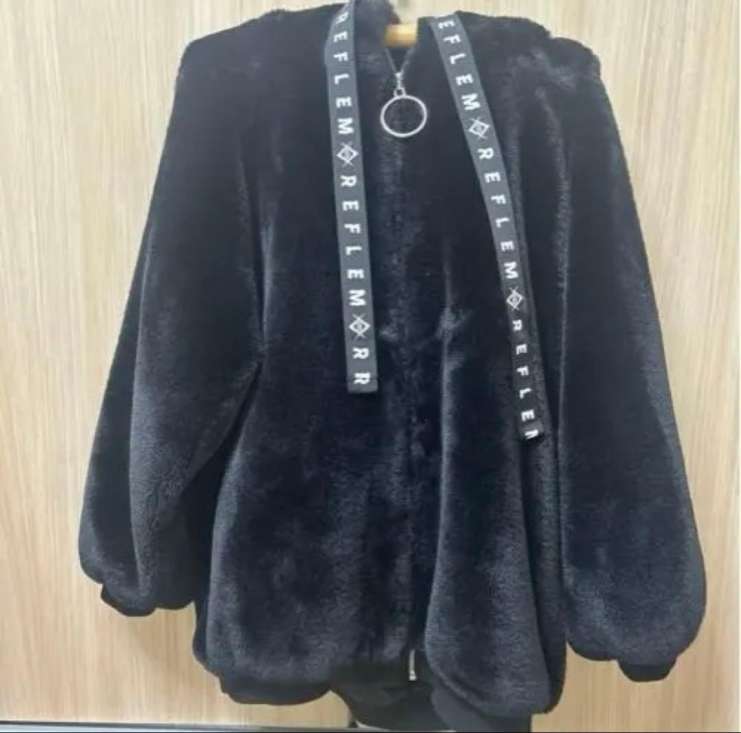 ♡ REFLEM レフレム うさ耳ファーパーカー 黒 ♡