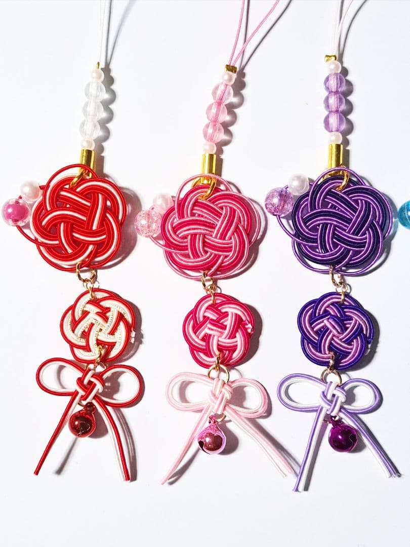 【pene】★鈴付き水引ストラップ　2種　各3セット