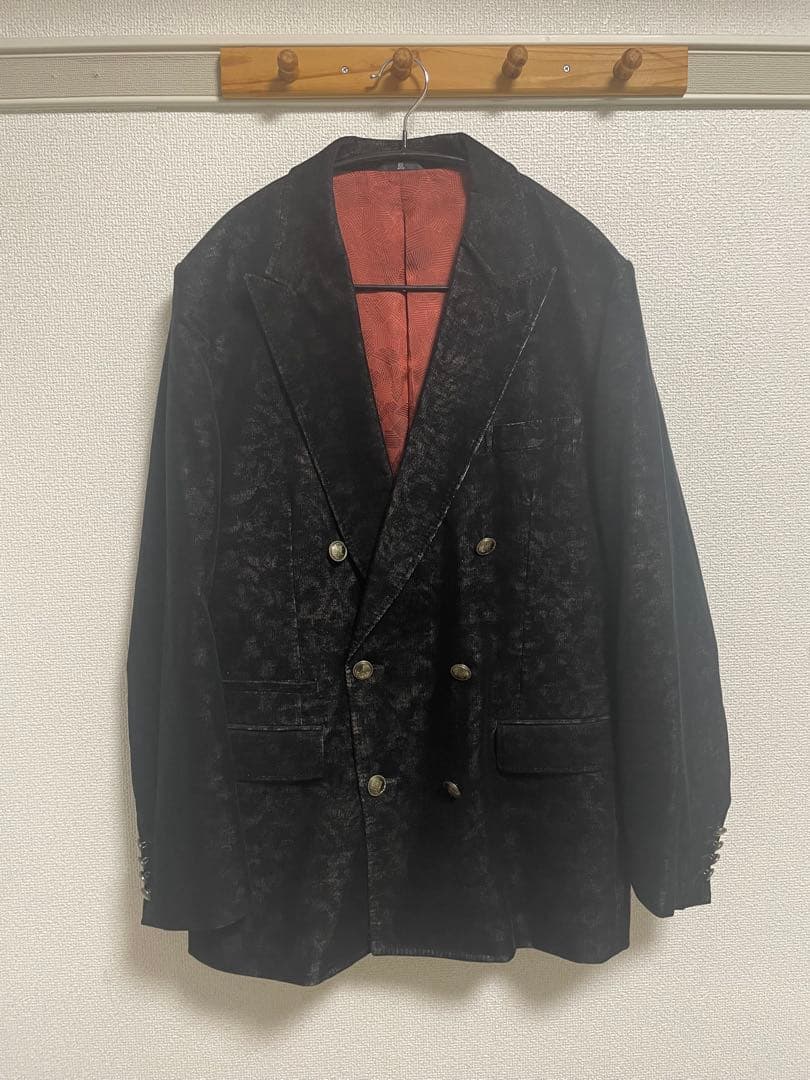 綾*様 ランバンコレクション テーラード ダブル 金ボタン 黒 ベロア