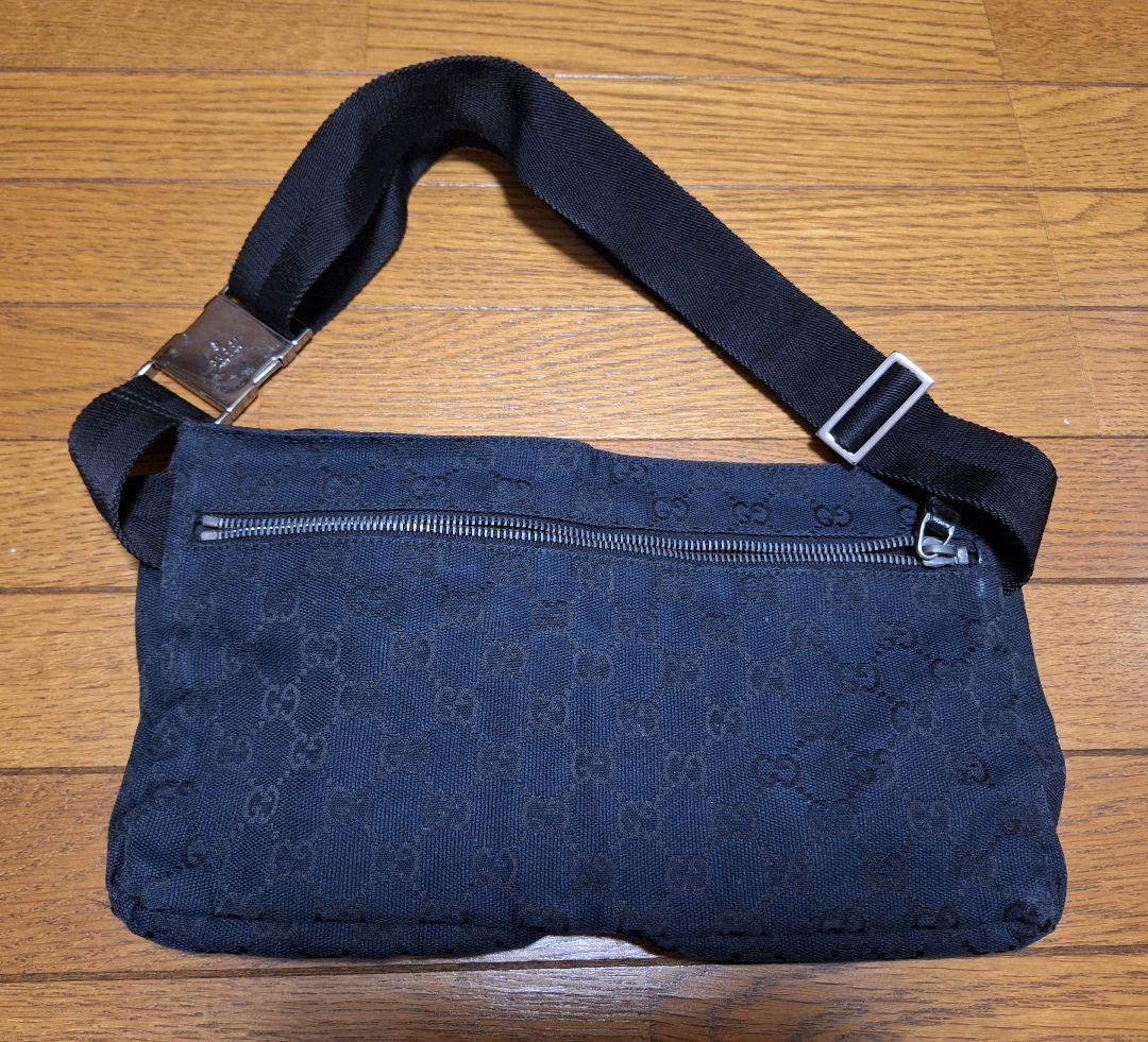 GUCCI グッチ ウエストバッグ ボディバッグ GG キャンバス ブラック