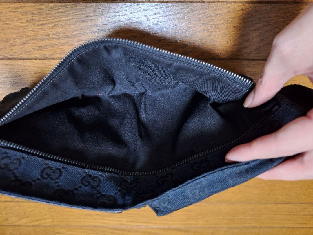GUCCI グッチ ウエストバッグ ボディバッグ GG キャンバス ブラック