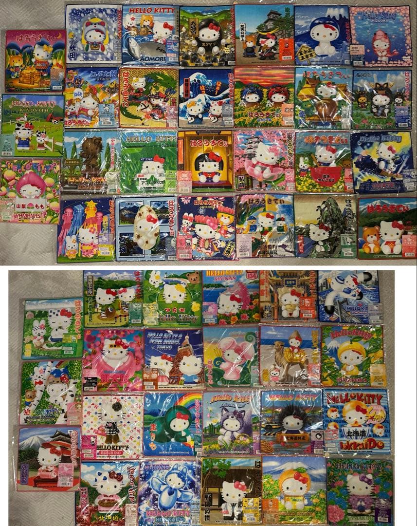 ハローキティ ご当地キティ ミニタオル 全59枚 大量まとめ売り 新品未開封