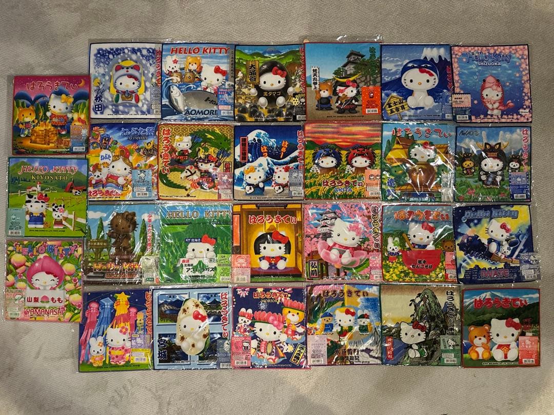 ハローキティ ご当地キティ ミニタオル 全59枚 大量まとめ売り 新品未開封