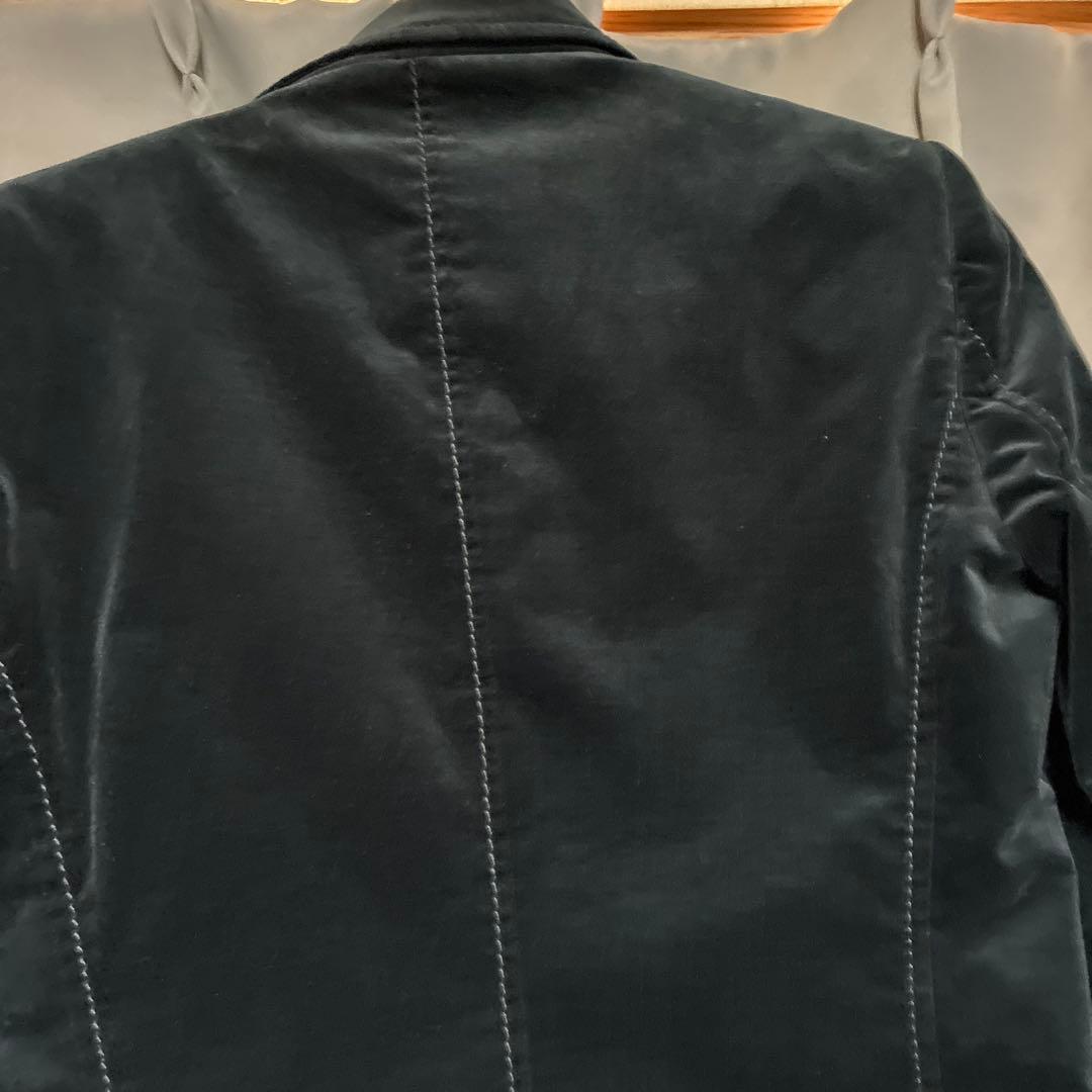 GUCCI.コットンジャケット42 ITALY ベルべット調、黒系